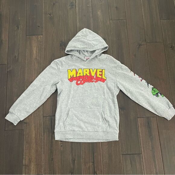 Marvel Comics Avengers Superhero Gray Hoodie Youth L 14 NWOT - Picture 1 of 6